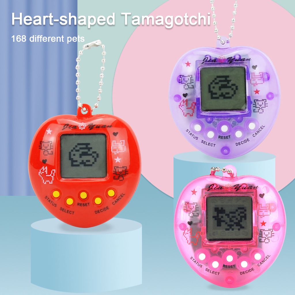 Máy Chơi Game Nuôi Thú Ảo Điện Tử Mini Hình Trái Tim - Móc Khóa Túi Sáng Tạo Vui Nhộn Cho Người Lớn Và Trẻ Em