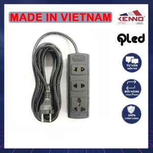 Ổ cắm điện Đa năng chịu tải 3A3 3A5 Qled/Kenno 1200W 3 lỗ cắm lõi đồng cao cấp