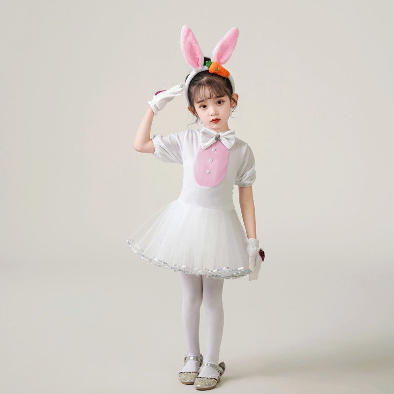💕Chỗ💕 Quần Áo Trẻ Em Động Vật Múa Trang Phục Quần Áo Cho Bé Gái 3 Đến 14 Tuổi Mèo / Thỏ Trang Phục Mới Lạ Halloween Giáng Sinh