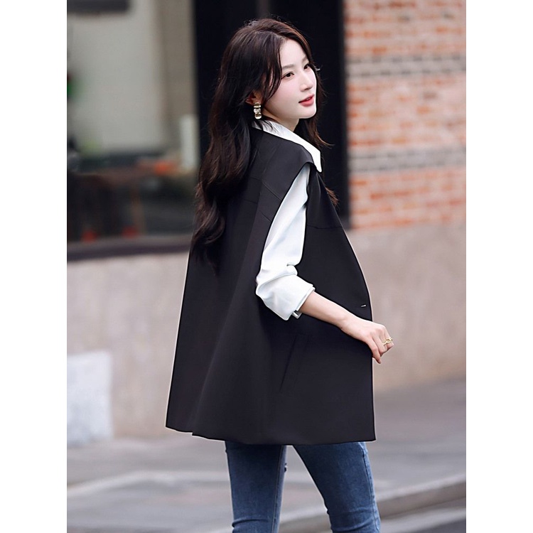 Áo Vest nữ thời trang và rộng rãi nối nút màu trơn Hàn Quốc mới dành cho nữ