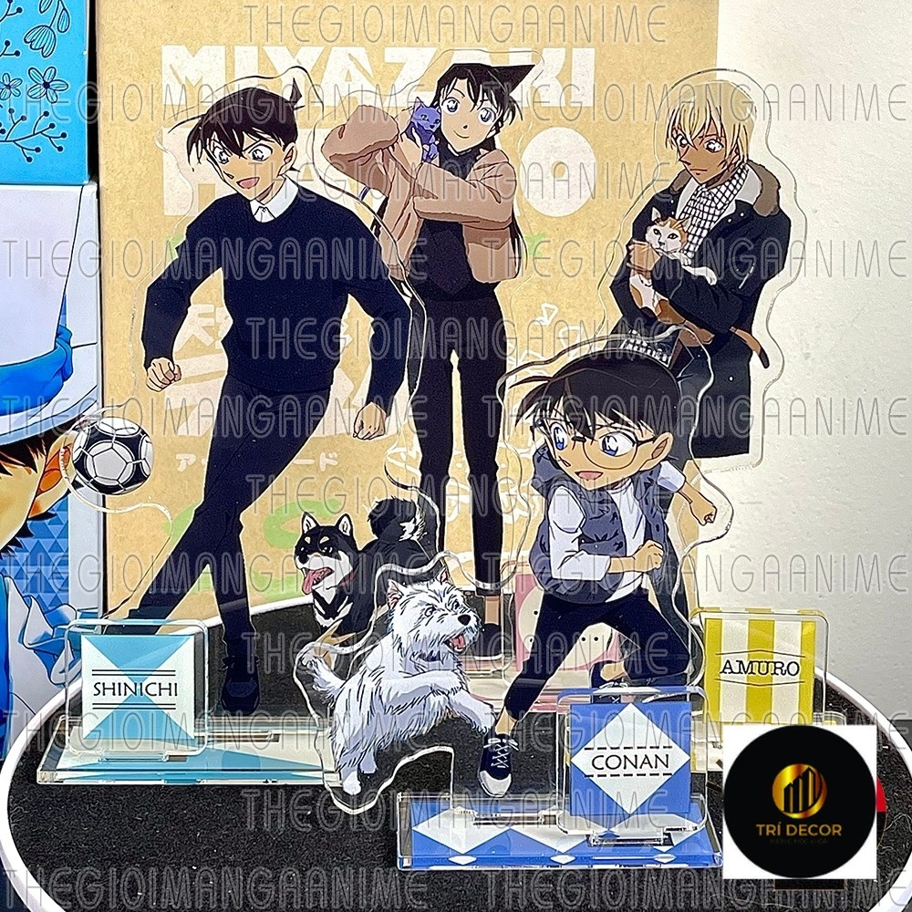 Mô hình DETECTIVE CONAN ver CHÓ MÈO Standee Thám Tử Lừng Danh tượng acrylic anime mica chibi