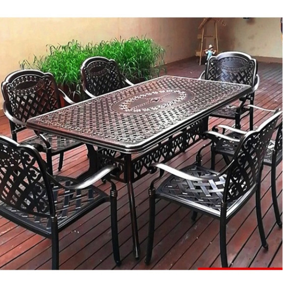 Bộ bàn ghế sân vườn ngoài trời HCN Bộ bàn ghế ban công ngoài trời nhôm đúc Bàn ghế ngoài trời -HP30