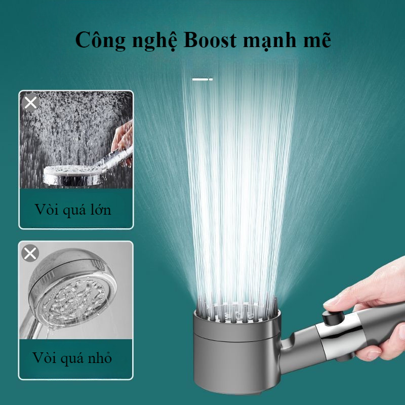 Vòi sen tăng áp ba chế độ áp suất cao,Chức năng cài đặt nâng cao 3 trong 1，Áp Lực Siêu Mạnh