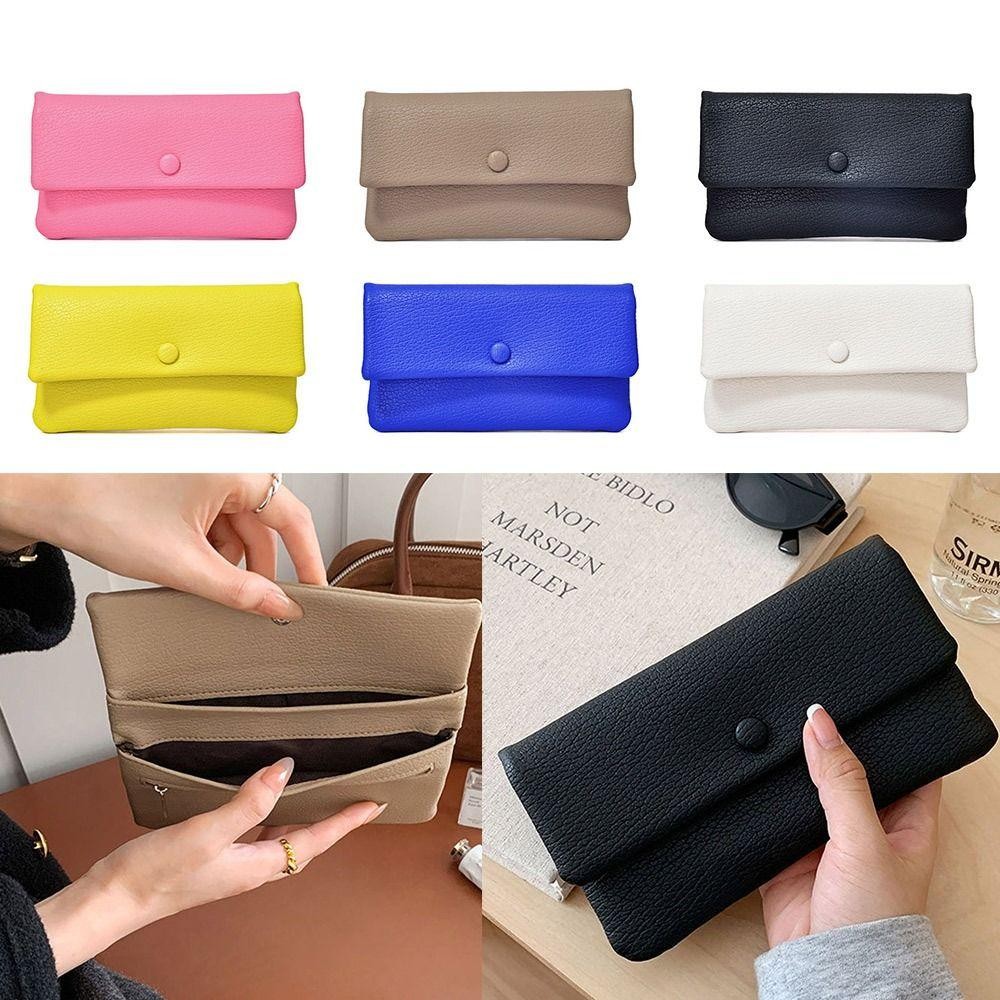 Thẻ tín dụng WOAY Holoder, Ví dài nhiều thẻ, Ví đựng tiền xu bằng da PU màu trơn thời trang