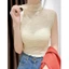 JKDESIGN Áo Croptop Ren Xương, Cổ Cao Có Thể Tháo Rời, Mỏng Thời Trang Phù Hợp Style Pháp