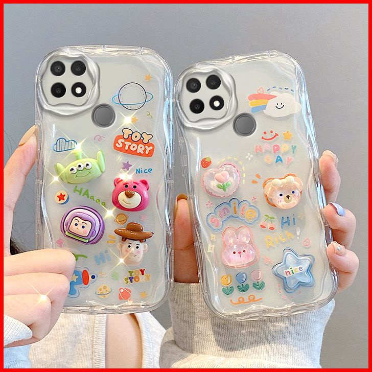 ốp lưng Oppo A15 Ốp Điện Thoại tpu Mềm Trong Suốt Phối Búp Bê Gấu Dễ Thương Dành Cho oppo a15 a15s TY