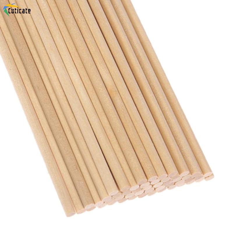 [Cuticate]Set 50 Que Gỗ Tròn 10cm / 15cm / 20cm Đường Kính 5mm