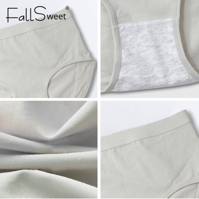 FallSweet 5 Chiếc Quần Lót Cotton Quần Đùi Cao Cấp Màu Trơn Thoáng Khí Quần Lót Mềm Plus Kích Thước
