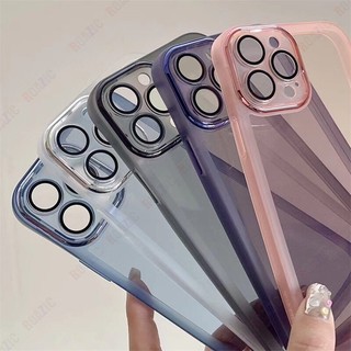 Ốp Điện Thoại Mềm Trong Suốt Chống Rơi Với Miếng Dán Bảo Vệ lens Cho iphone 15 14 13 12 11 pro max xs xr x 8 7 6 6s plus