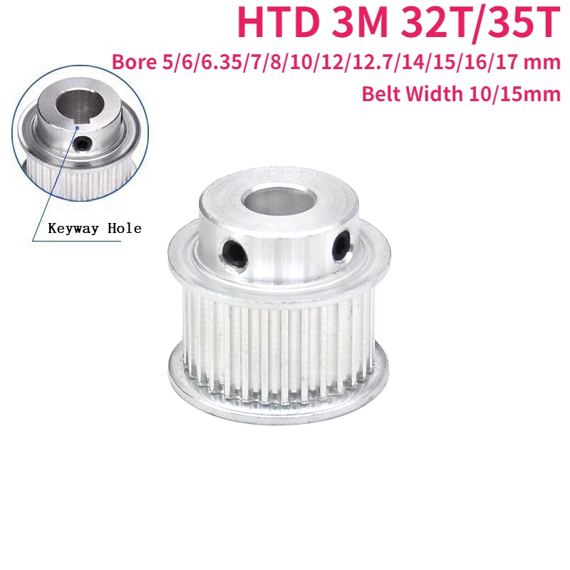 1 Ròng Rọc Hợp Kim htd 3m 32t / 35 Răng keyway 5 / 6 / 6.35 / 7 / 8 ...