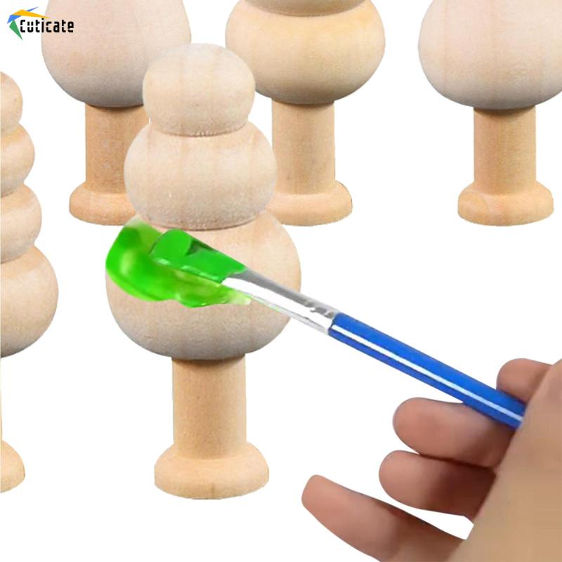 [Cuticate]Bộ 10 Cây Gỗ mini Không Sơn Dùng Trang Trí Giáng Sinh