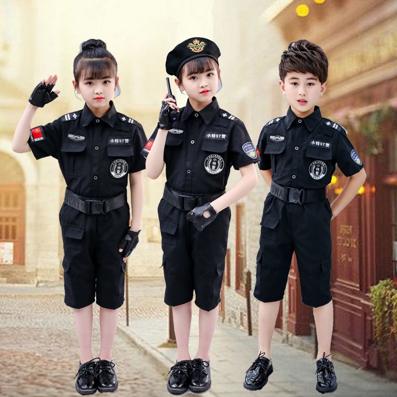 💕Chỗ💕 Quần Áo Trẻ Em Trang Phục Quần Áo Cho Bé Gái 3 Đến 14 Tuổi Cảnh Sát Đặc Biệt Trang Phục Mới Lạ