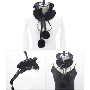 XGB Phục Hưng Tuyn Xù Cổ Cổ Chú Hề Pom Pom Choker Ruffle Cổ Thời Trung Cổ Phong Cách Victoria Trang Phục Cổ