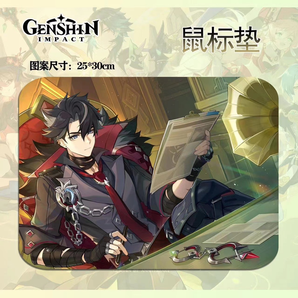 ST2 Genshin Tác Động Anime Mousepad Chống Trơn Trượt Hoạt Hình Furina Neuvillette Lyney Miếng Lót Chuột Chống Trơn Trượt Văn Phòng Nhà