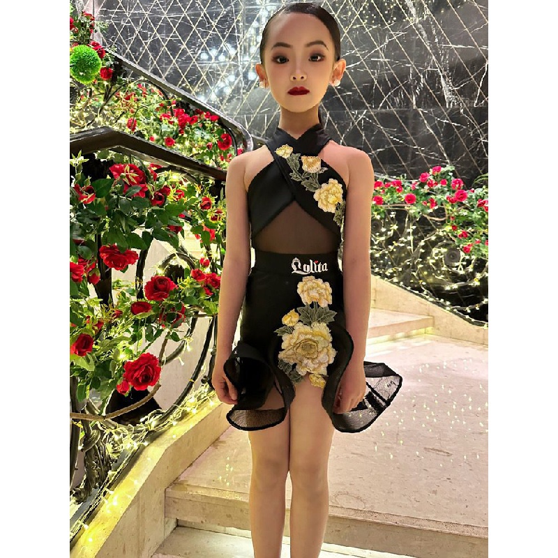 💕Chỗ💕 Trẻ Em Quần Áo Khiêu Vũ Latin Chuyên Nghiệp Thời Cho Bé Gái 3 Đến 15 Tuổi Váy Khiêu Vũ Latin Xinh Xắn Trang Phục Biểu Diễn