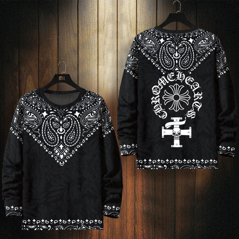 Áo Thun Tay Dài Cổ Tròn In Hình paisley Thời Trang Mùa Thu Mới Cho Nam