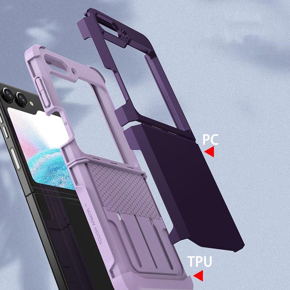 HOBBYIN 1 Cái Cho Z Flip 3 / 4 / 5, Bản Lề Armor Vỏ Điện Thoại, PC TPU Full Cover Bảo Vệ Điện Thoại Di Động Bảo Vệ Cho Điện Thoại Galaxy