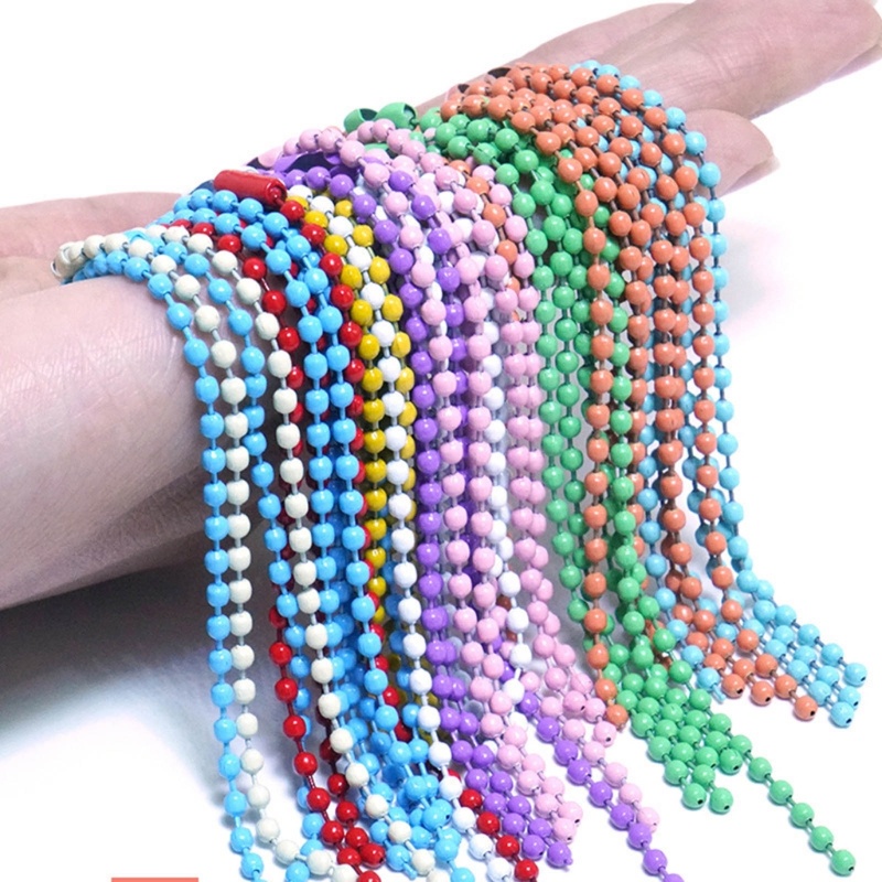 Ppy Gói 100 Dây chuyền đính cườm tráng men bền bỉ Chuỗi hạt đầy màu sắc để làm đồ trang sức DIY Crafters Móc khóa trang trí