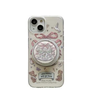 [2024 Mới Thiết Kế Giá Đỡ Từ Tính Hình Thỏ Nơ / alice Màu Hồng Có Giá Đỡ Từ Tính Cho iphone 15 pro max 14