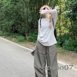 Áo dài tay nữ Áo trơn màu trơn dáng rộng Áo thun chống nắng cho câu lạc bộ Dạo phố Quần áo thẩm mỹ