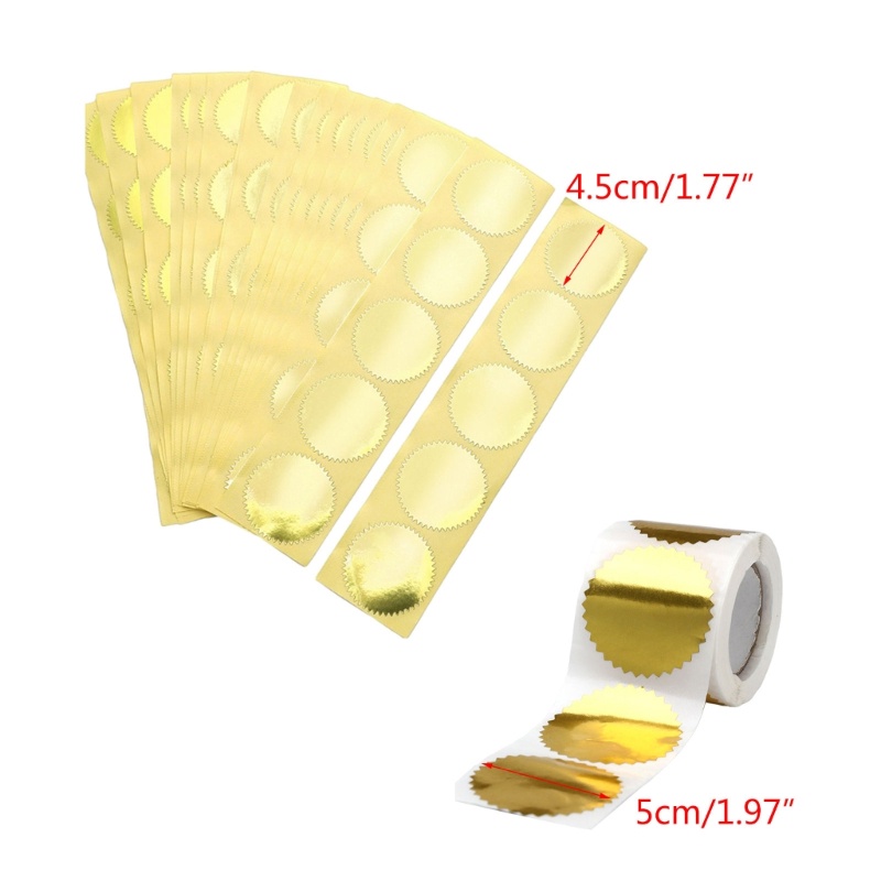 ELEGA 100 250 CÁI 45mm Cạnh răng cưa Bạc Vàng Rednes Giấy chứng nhận Wafer Công ty Con dấu Nhãn