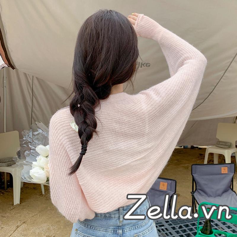 Áo Khoác Cardigan Dệt Kim Tay Dài Màu Sắc Trơn Chống Nắng Tiện Dụng Cho Nữ