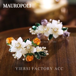 Mauropoli Kẹp tóc hoa hồng phong cách Trung Hoa, thiết kế mùa xuân, kẹp đuôi ngựa, dùng cho tóc gãy
