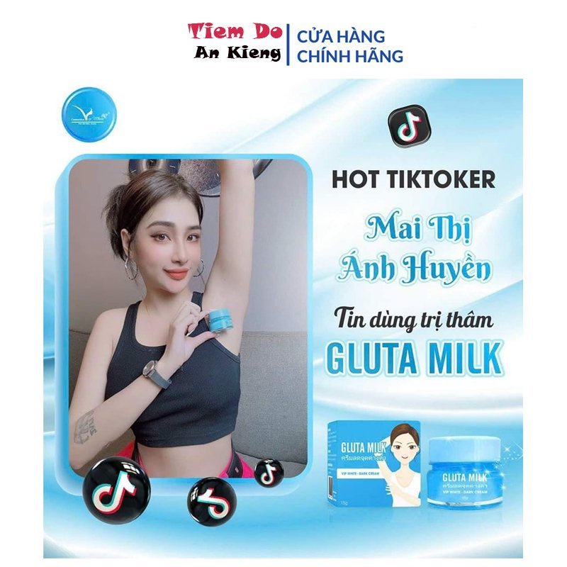 Kem trị thâm nách, Kem thâm nách Gluta Milk Thái Lan kem nách 15G chính hãng trị thâm nách giảm thâm