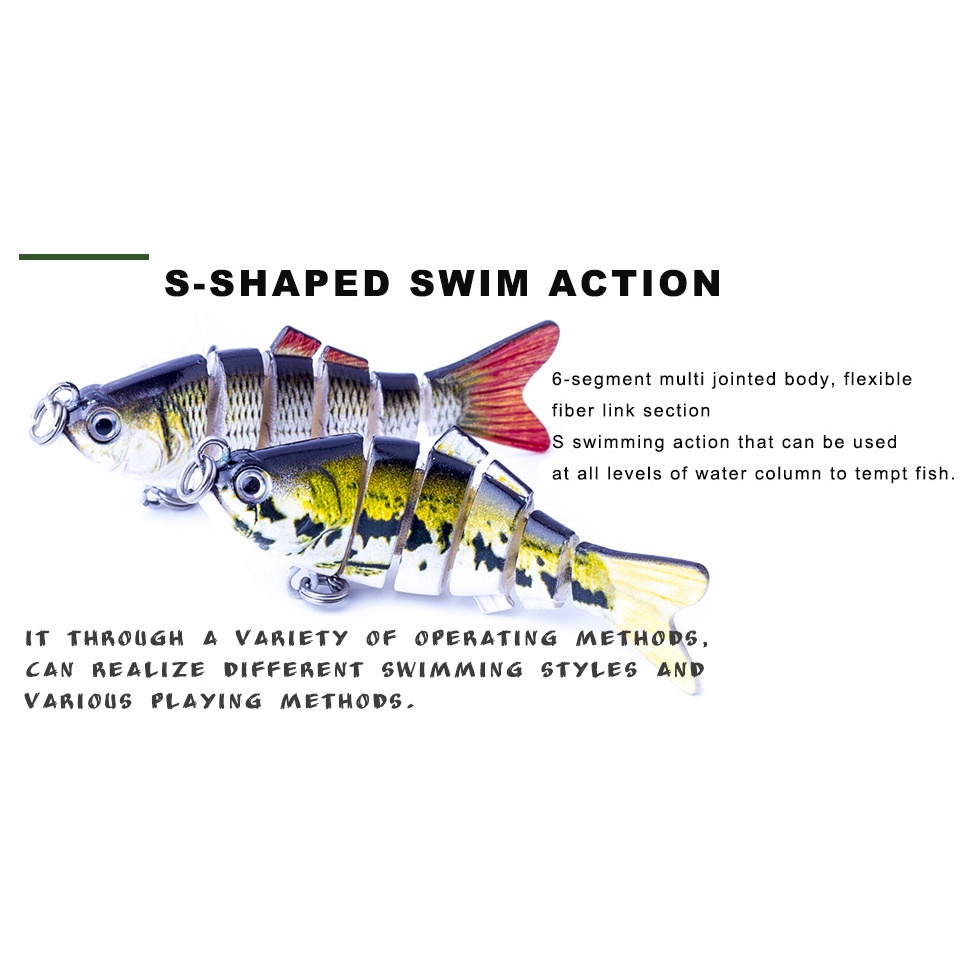 7cm 8.5g Wobbler Mini Câu Cá Swimbait Gewang Killer Giả Nhân Tạo Bionic Phân Đoạn Crankbait Chìm Mồi Umpan