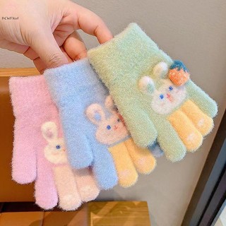 [Pcwkkef] 1 Cặp Găng Tay Dệt Kim Sang Trọng Hoạt Hình Dễ Thương Cho Trẻ Em Mùa Đông Ngoài Trời Ấm Áp Dày Chống Gió Găng Tay Cho Bé 1-5 Tuổi Găng Tay Full Ngón Mới