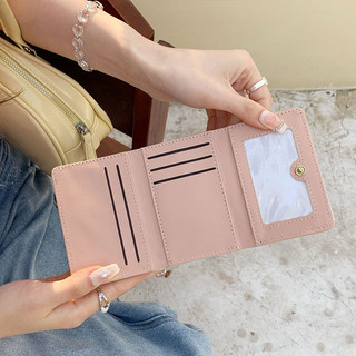Da PU Phong Cách Ngắn Tinh Tế Nơ Ví Nữ Dễ Thương Đa Năng Đa Năng Hộp Đựng Thẻ Ví Tiền Mặt