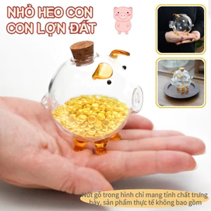 Chai Lưu Trữ Heo Đất Nhỏ Bằng Thủy Tinh Borosilicate Cao，Chai Trang Trí Heo Con