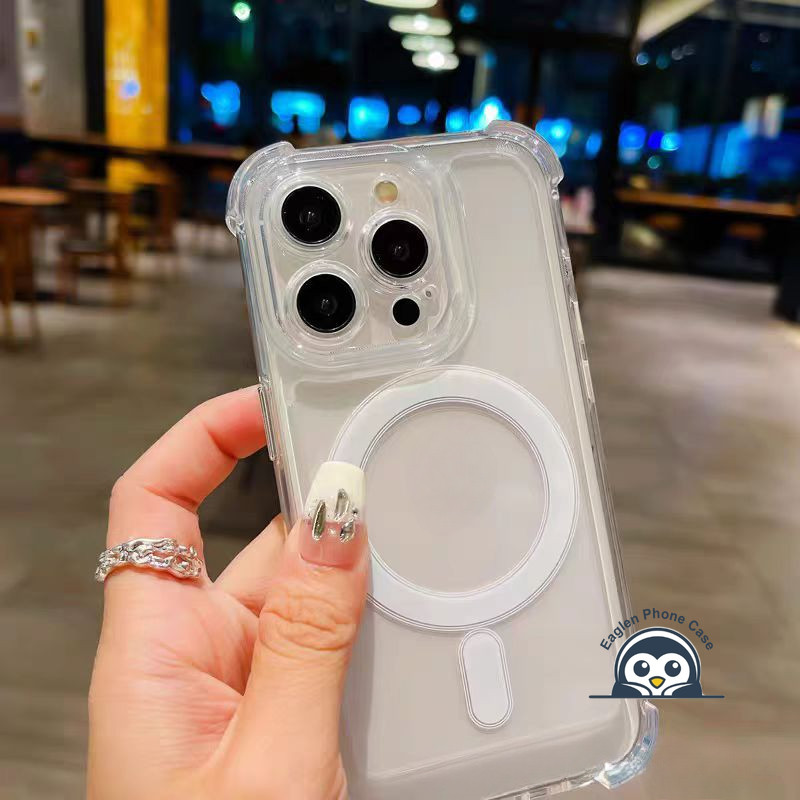 Ốp điện thoại trong suốt sạc từ tính mới cho Redmi 15 15C 13X Note 15 Pro Plus Turbo 4 Pro A5 A4 5G 4G Vỏ mềm chống sốc