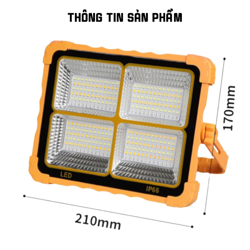 Đèn LED Năng Lượng Mặt Trời Cầm Tay 1200W, Với ThờiGian Sử Dụng Cực Lâu，Đa Năng, Chống Nước, Đổi Màu