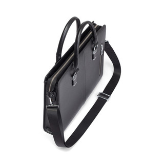Cặp da nam công sở cao cấp FTT Leather chất liệu da bò Taiga phối khóa dọc T097TG-BL
