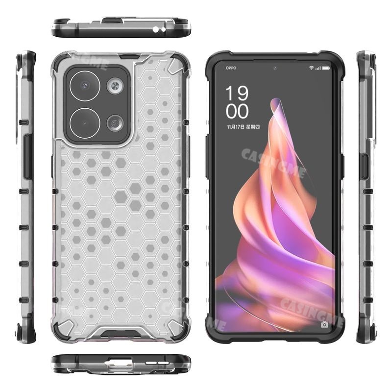 Chống Sốc Ốp Điện Thoại tpu + pc Trong Suốt Họa Tiết Tổ Ong Cho oppo reno8 reno7 reno 9 8 7 z 8z 7z reno8z reno7z pro 5g 4g