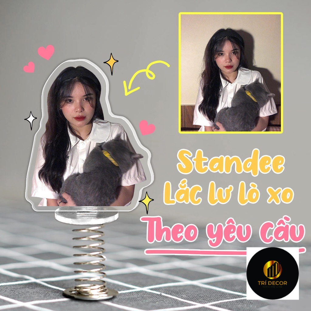 Standee lò xo lắc lư đáng yêu trong suốt đế dính trang trí in theo yêu cầu chibi