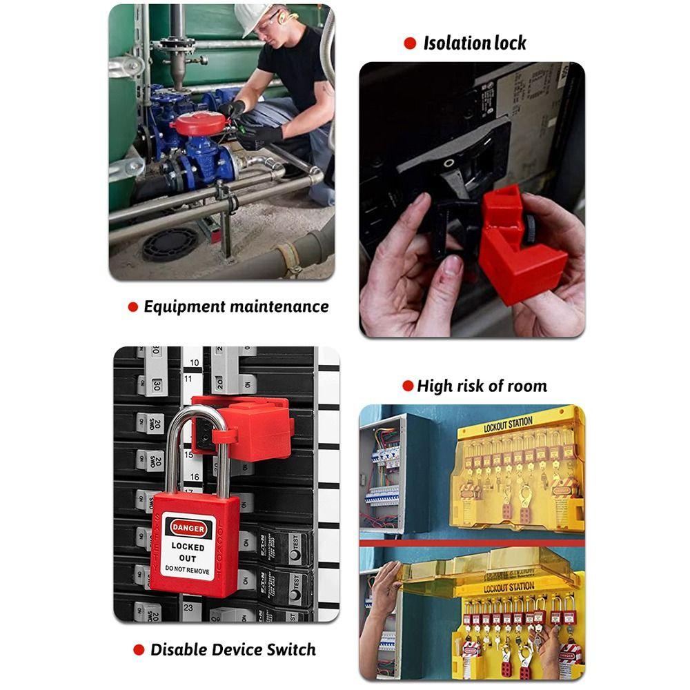 GOODH Red Loto Locks, khóa tagout thép không gỉ đỏ, 2 phím chống nước, dùng cho điện khác nhau