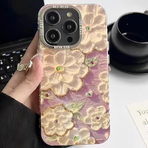 Ốp Điện Thoại Chống Rơi Họa Tiết Tranh Sơn Dầu Cao Cấp Cho iphone 15 14 13 12 pro max 11
