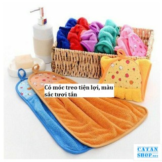 Khăn Lau Tay Đa Năng CÓ MÓC TREO Siêu Thấm Hút, Khăn Lau Bếp, Lau Bát Đĩa Tiện Dụng Nhiều Màu Sắc GD705-Khanbeptreo