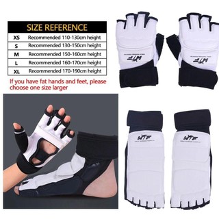 Găng tay đấm bốc WEAVELYF, Găng tay Taekwondo bảo vệ bàn chân nửa ngón, Găng tay tập luyện Taekwondo bằng da PU bền bỉ Karate Muay Thái dành cho người lớn và trẻ em