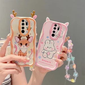 Ốp lưng Redmi Note 8 Pro Vỏ điện thoại silicon mềm viền kem dễ thương có mắt lập thể EDNY