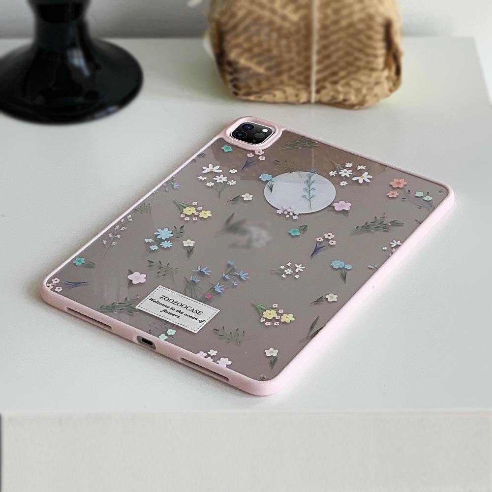 Vỏ cứng Acrylic Hồng Hoa Nhỏ Họa Tiết Bao Tương Thích Với IPad 7 8 9 10th 11th A16 Air11 Air6 Air3 Air4 Air5 10.9 "Pro10.5 10.2" Pro11