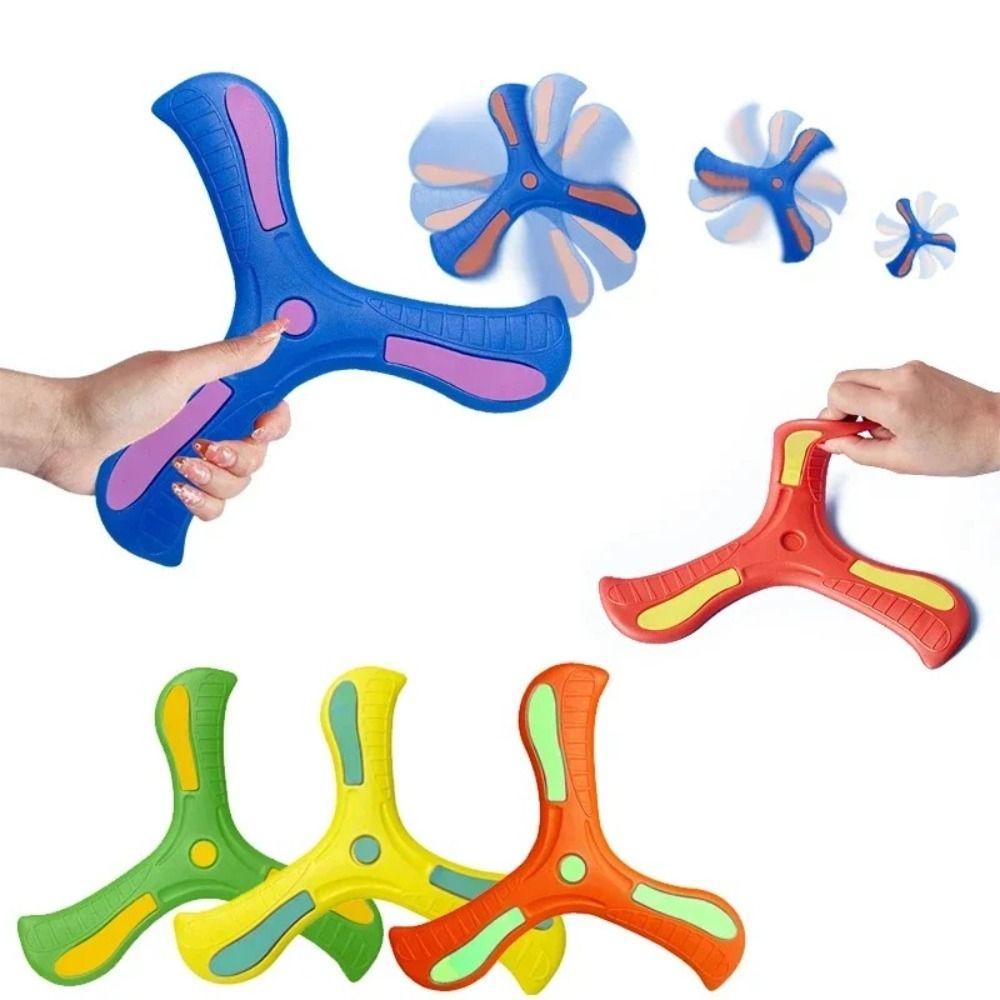 GOODH Trẻ em Boomerang, Boomerang phát sáng tương tác EVA mềm, Quà tặng giải nén câu đố 360 độ Quay trở lại Spinner Ba lưỡi dành cho trẻ em