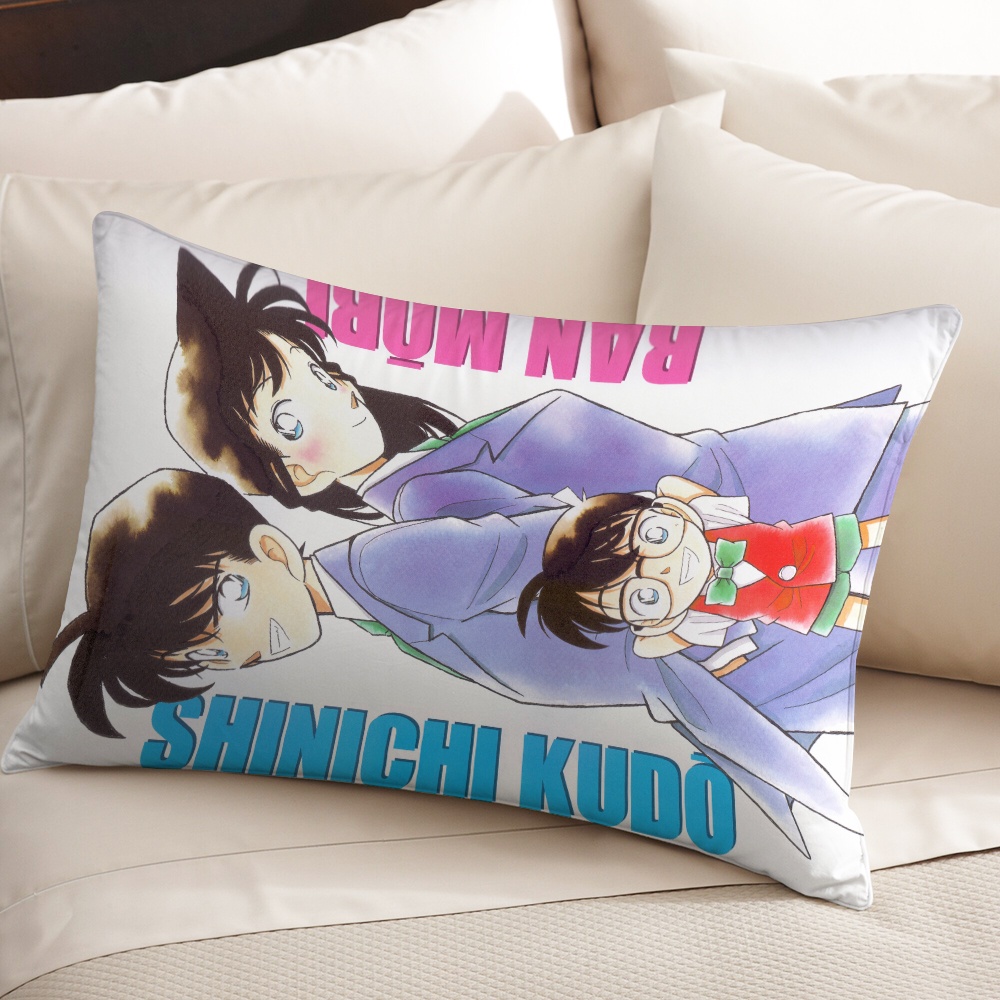 Vỏ gối hình chữ nhật Detective Conan Vỏ gối Polyester in một mặt (Không có lõi)