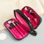 FAVORITEGOODS Túi trang điểm Mini màu đen, Túi lưu trữ Nylon thời trang dành cho nữ, Dây kéo Doule Túi đựng mỹ phẩm nhỏ du lịch hàng ngày