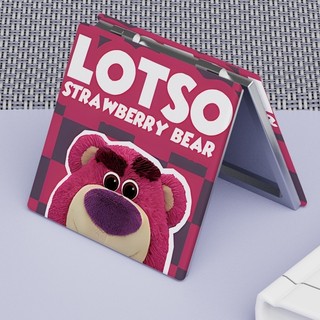 Gương mini gấu dâu Lotso 2 mặt gấp gọn bỏ túi tiện lợi - gấu hồng Losto Dễ thương