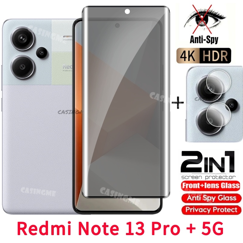 Redmi Note15Pro + 5G Chống gián điệp Bảo mật Cong Full Cover Kính cường lực Bảo vệ màn hình Phim riêng tư cho Redmi Note 13 Note15 13pro + Pro + Plus Note13pro + Phim bảo mật chống gián điệp
