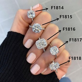 Nhẫn Mạ Bạc 925 Đính Đá Zircon Đơn Giản Thời Trang
