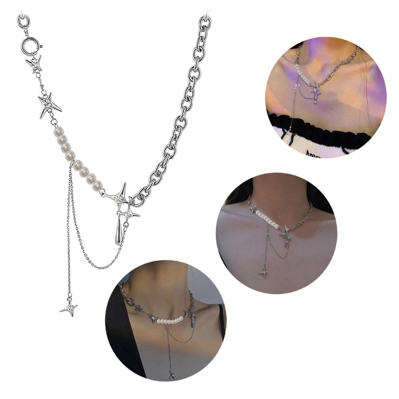 Coo Tua Rua Mặt Dây Chuyền Vòng Cổ Ngôi Sao Trang Sức Không Đều Ngôi Sao Chokers Chất Liệu Kim Loại Trang Sức Dự Tiệc Cho Nữ Cô Gái G